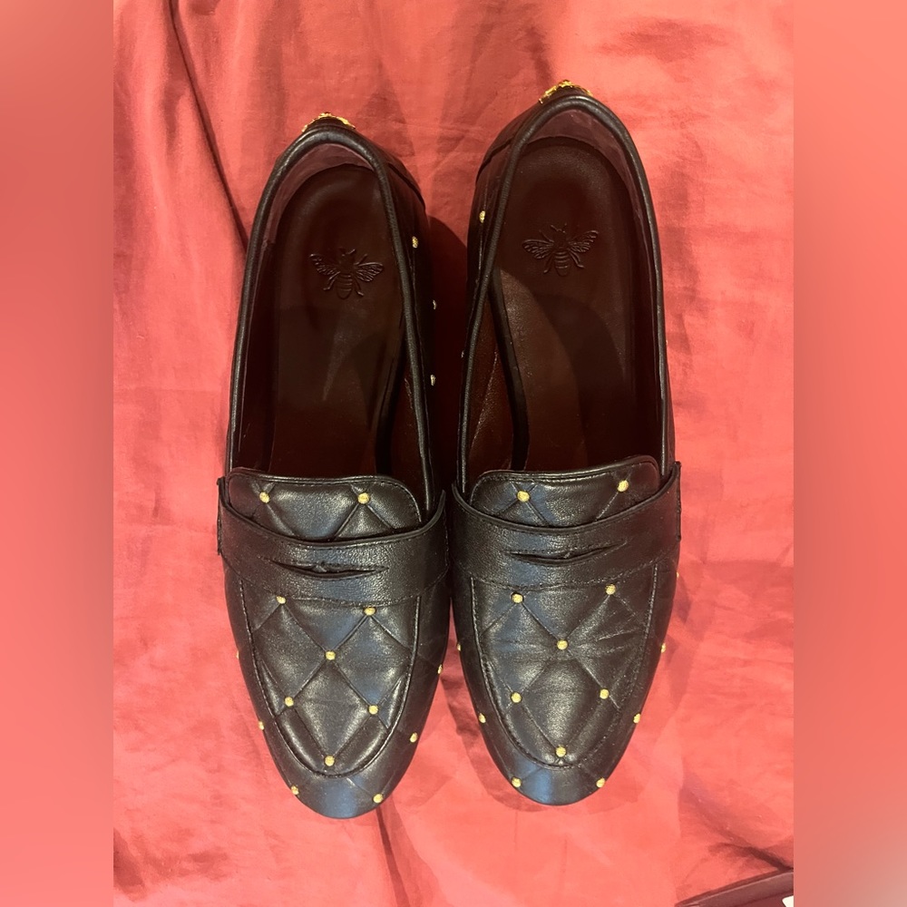 Bougeotte black leather loafer size 10